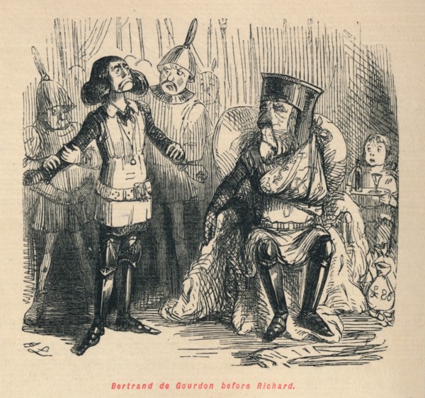 'Bertrand de Gourdon before Richard', c1860, (c1860). Artist: John Leech.