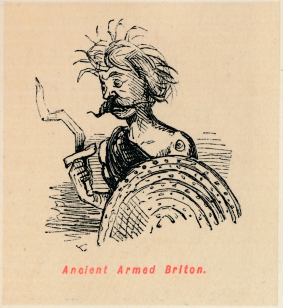 'Ancient Armed Briton', c1860, (c1860). Artist: John Leech.