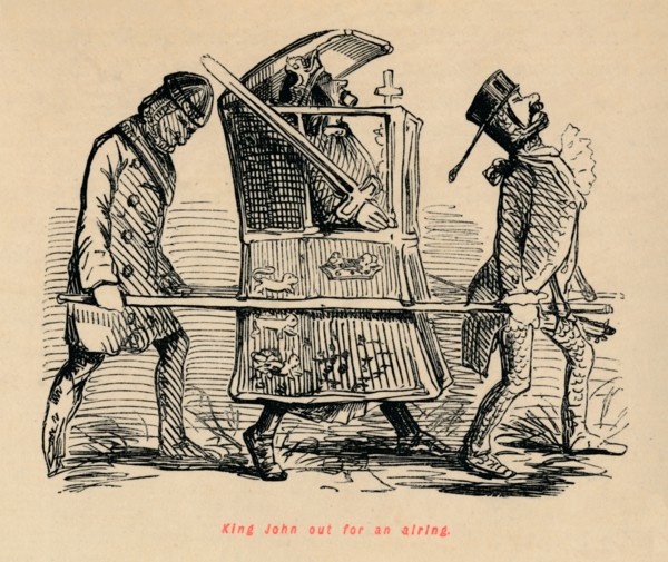 'King John out for an airing', c1860, (c1860). Artist: John Leech.