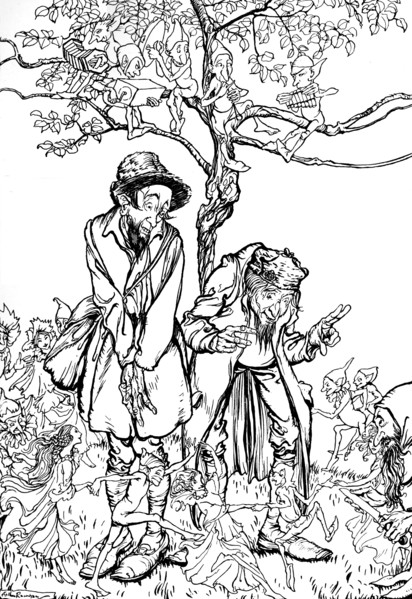 'Little Brother and Little Sister', 1917, (1923). Artist: Arthur Rackham.