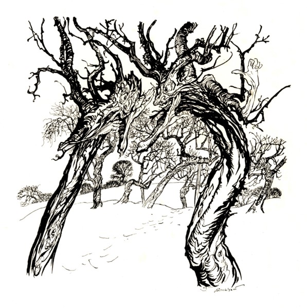 'Whispering Trees, From 'A Dish of Apples', 1917, (1923). Artist: Arthur Rackham.
