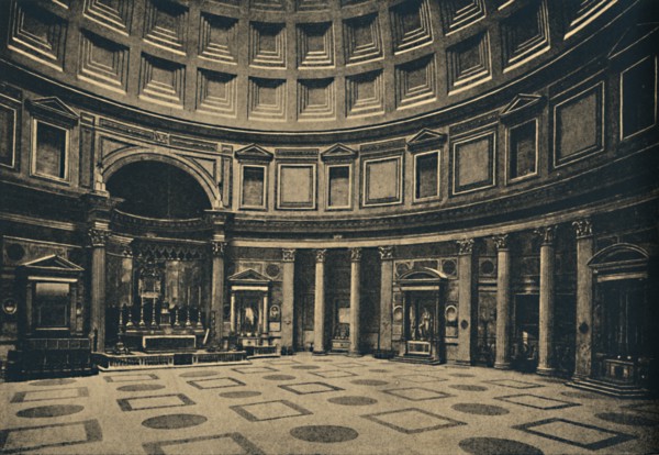'Roma - Interior of the Pantheon, now church of S. Maria ad Martyres', 1910. Artist: Unknown.
