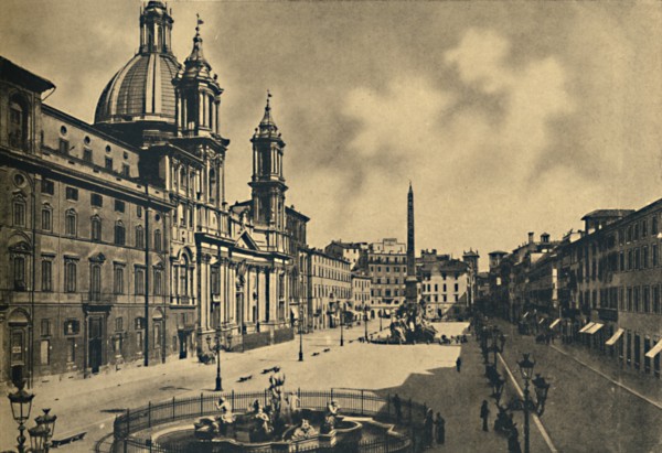 'Roma - Circo Agonale - Church of St. Agnes - Fontains by Bernini', 1910. Artist: Unknown.