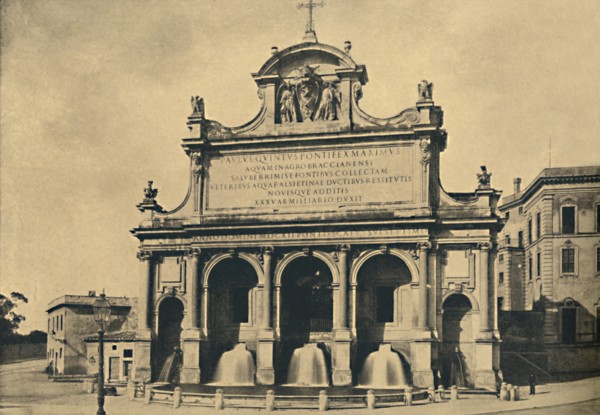 'Roma - Fountain of the aquaduct of Paul V, erected from the designs of Fontana in 1612', 1910. Artist: Unknown.