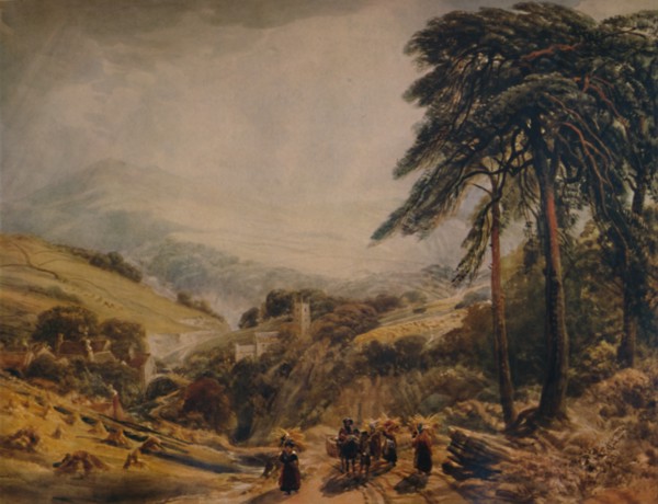 'Matlock Village: Gleaners Returning', 1849, (1935). Creator: Peter de Wint.