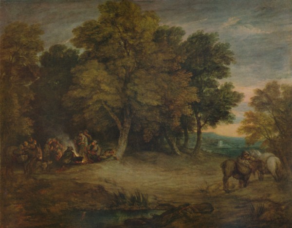'Gipsy Encampment: Sunset', c1758, (1935). Artist: Thomas Gainsborough.
