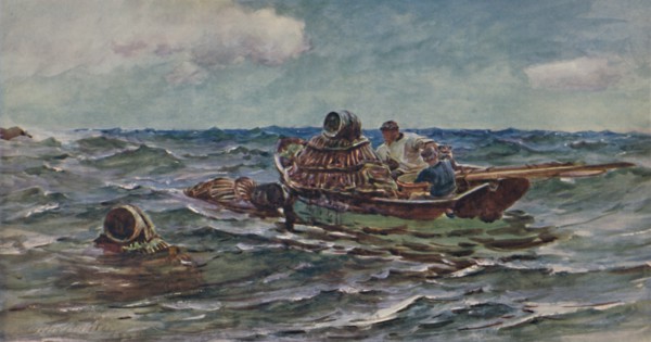 'The Lobster Catchers', 1886, (1935). Artist: Colin Hunter.