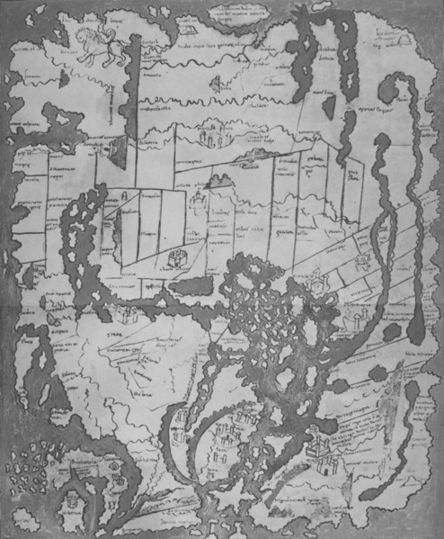 'The Cottoniana or Anglo-Saxon Map (MS Tib. BV)', c995, (1903). Artist: Unknown.