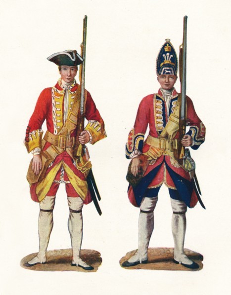 'Uniforms by the British Army, 1742', 1904. Artist: Unknown.