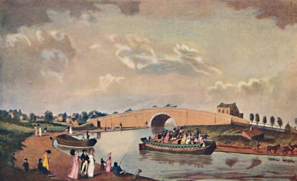 'The Accommodation Barge on the Paddington Canal', 1801, (1904). Artist: Unknown.