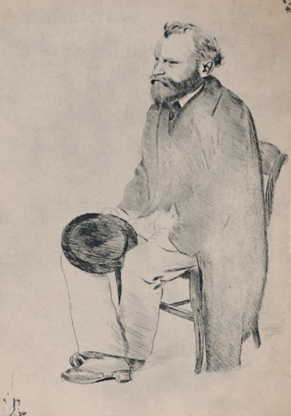 'Portrait of Manet Seated', c.1865, (1946).  Artist: Edgar Degas.