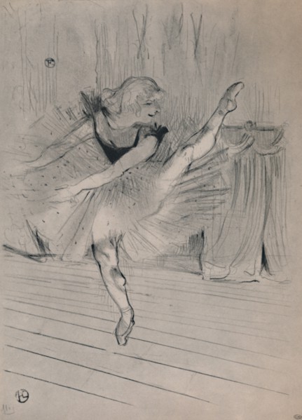 'Miss Ida Heath, English Dancer', c.1894, (1946).  Artist: Henri de Toulouse-Lautrec.