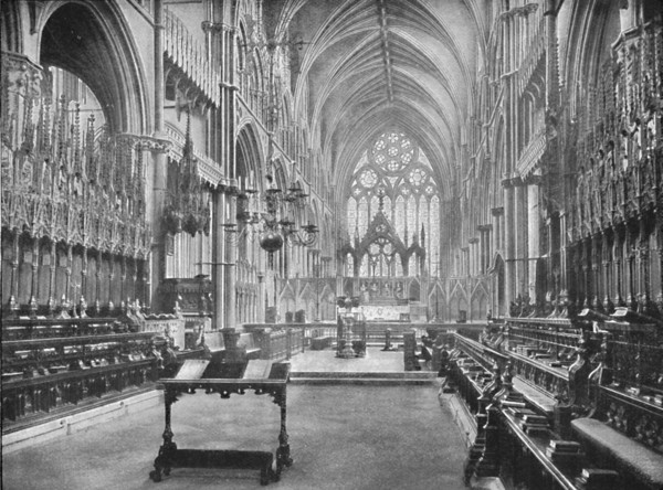 'The Choir, Lincoln Cathedral', 1902. Artist: Unknown.