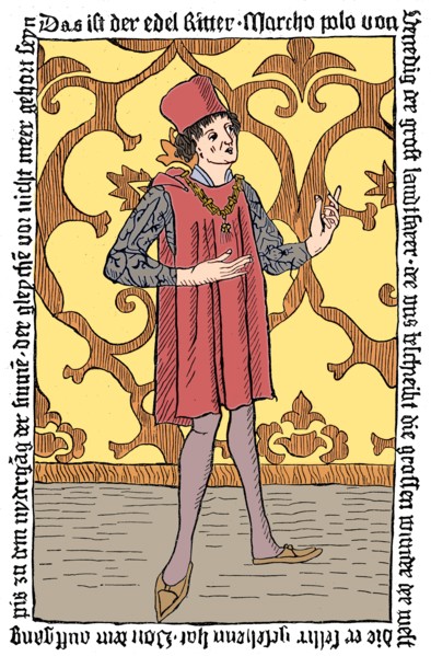 Marco Polo, Medieval Venetian merchant and traveller. Artist: Unknown.