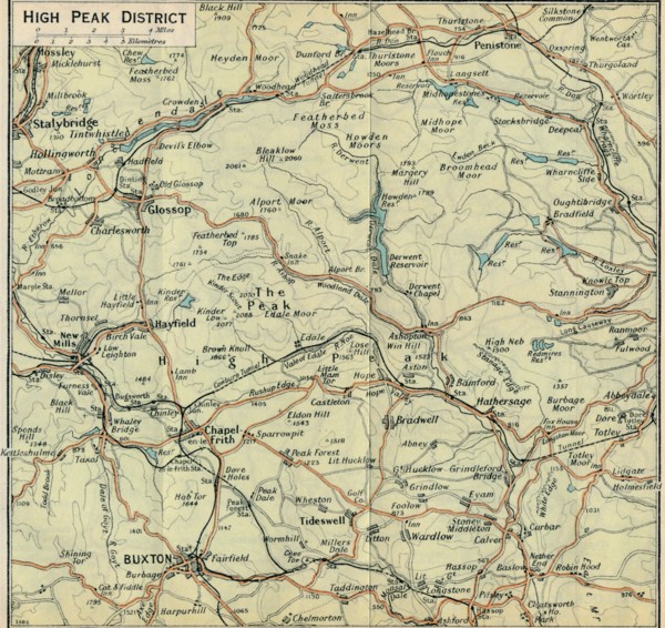 'High Peak District', c20th Century. Artist: John Bartholomew.