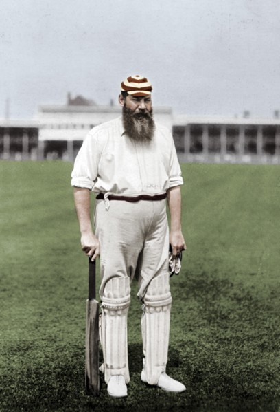 Dr WG Grace, English cricketer, playing for London County Cricket Club, c1899. Artist: WA Rouch.
