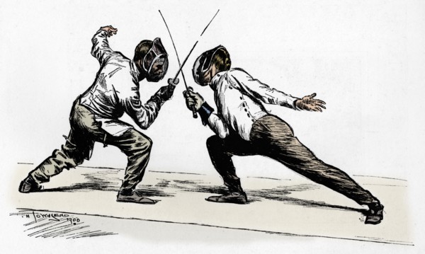 'Fencers', 1900. Artist: Frederick Henry Townsend.
