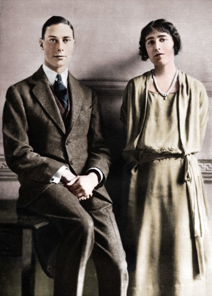 'Lady Elizabeth Bowes Lyon and the Duke of York upon the announcement of their engagement', 1923. Creator: Vandyk.