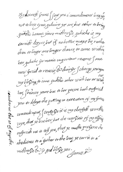 'Facsimile of a Letter, Dated 10th August, 1623, (1904). Artist: Unknown.