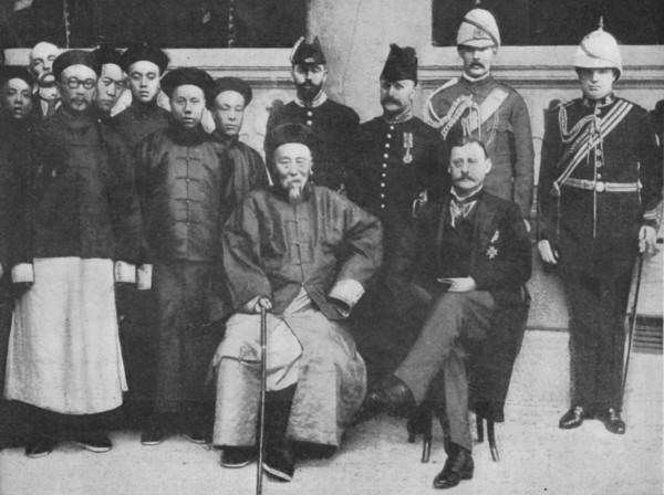 'In Far Cathay - An interesting group at Hong Kong, taken before Li Hung went to Pekin', 1900. Creator: Unknown.