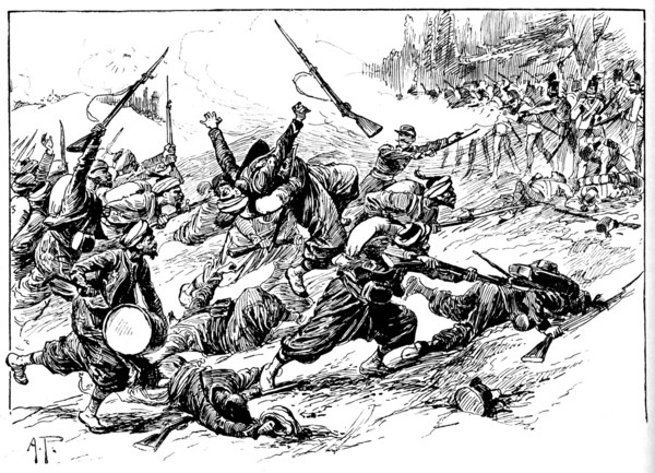Rushing With Horrid Yells They Seized The Hill, 1902. Artist: AP.