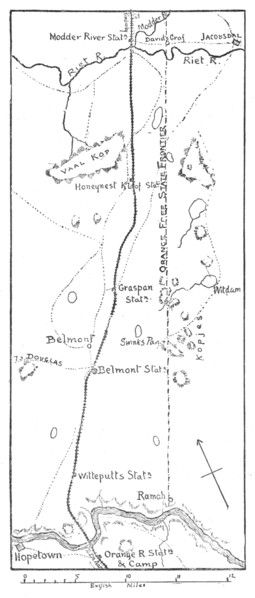 'Lord Methuen's Line of Advance to the Modder River', 1902. Artist: Unknown.
