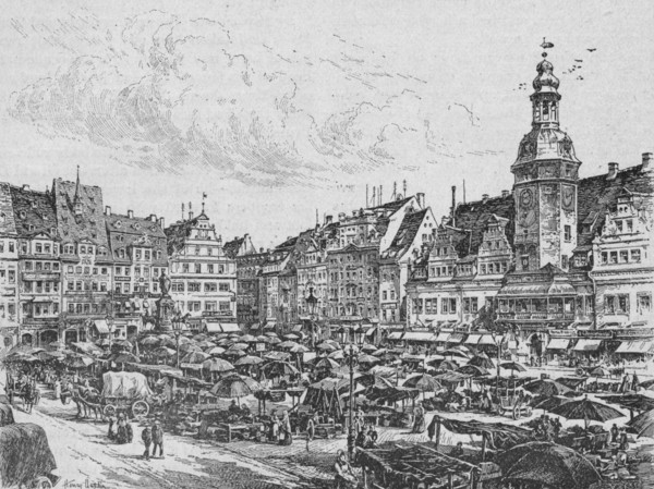 'Leipzig: The Market Place', 1902. Artist: Henry Dustin.