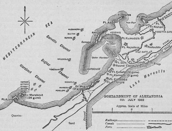 'The Bombardment of Alexandria: Sketch Map', 1902. Artist: Unknown.
