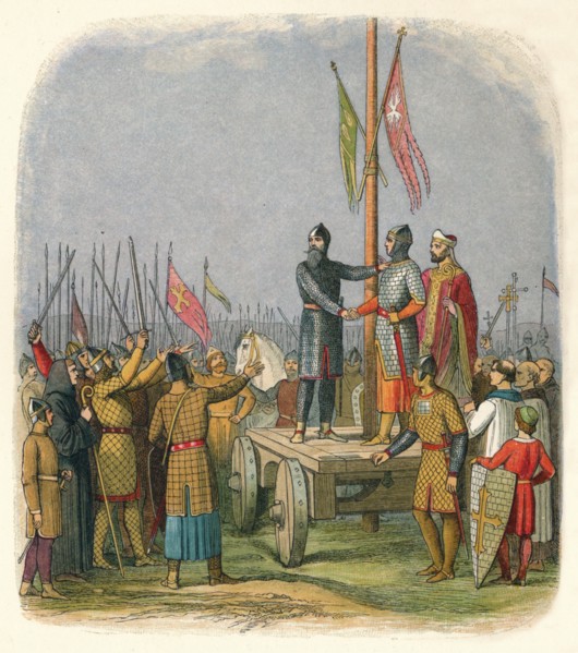 'The oath of Walter l'Espec', 1138 (1864). Artist: James William Edmund Doyle.
