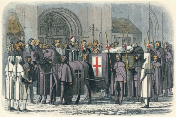 'The body of Richard brought to St. Paul's', 1400 (1864). Artists: James William Edmund Doyle, King Richard II.