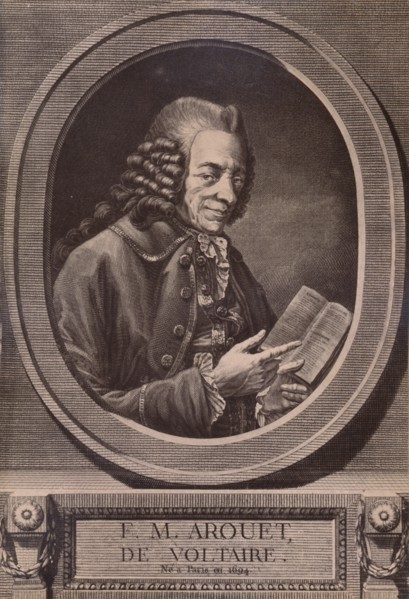 Voltaire, French writer and philosopher, c18th century (1894). Artist: Benoit Louis Henriquez.