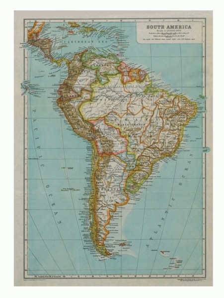 Map of South America, c1910. Artist: Gull Engraving Company.