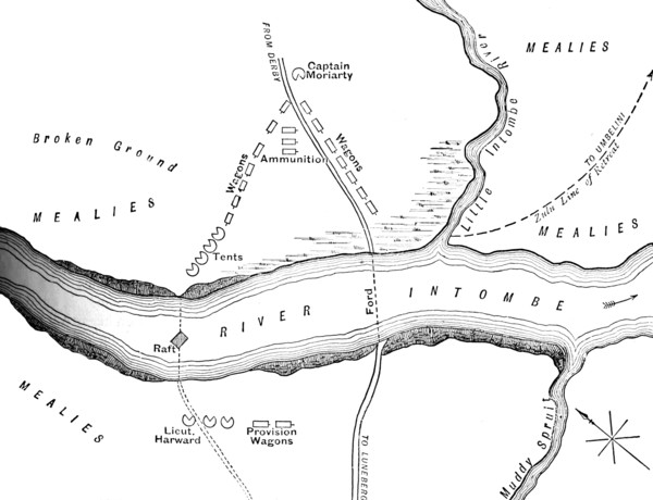 'Plan of the Disaster on the Intombe River (March 12, 1879)', c1880. Artist: Unknown.