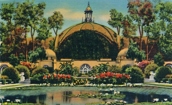'Botanical Building and Lagoon. San Diego, California', c1941. Artist: Unknown.