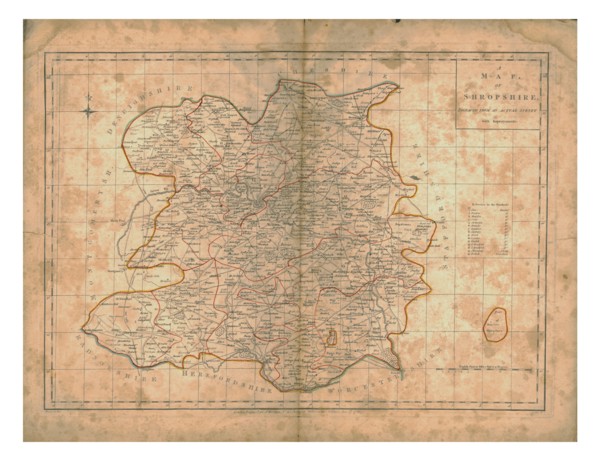A Map of Shropshire, c1788. Artists: John Haywood, Edward Sudlow.