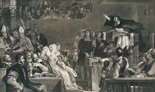 'John Knox Preaching before the Lords of the Congregation, 10 June 1559', c1827, (1912). Artist: David Wilkie.