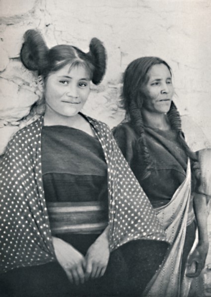 An Arizona Hopi girl and her mother, 1912. Artist: James & Pierce.