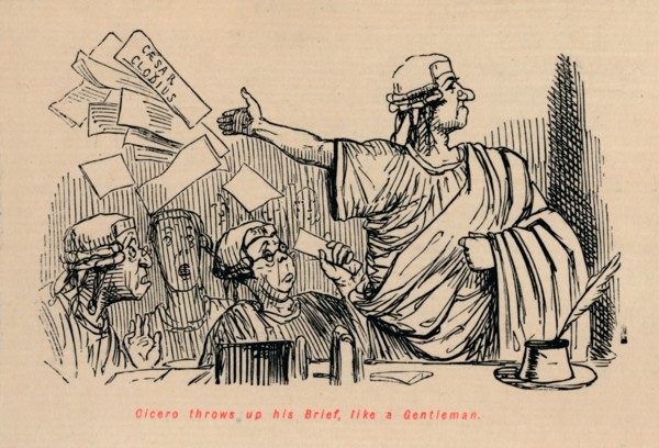 'Cicero throws up his Brief, like a Gentleman', 1852. Artist: John Leech.