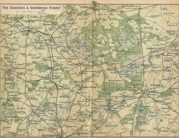 'The Dukeries & Sherwood Forest', c20th Century. Artist: John Bartholomew.