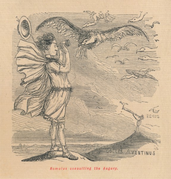 'Romulus consulting the Augury', 1852. Artist: John Leech.