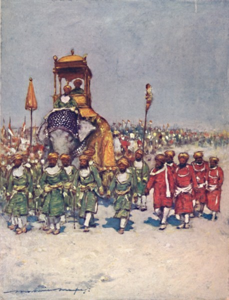 'One of the most picturesque Groups in the Retainers' Procession', 1903. Artist: Mortimer L Menpes.