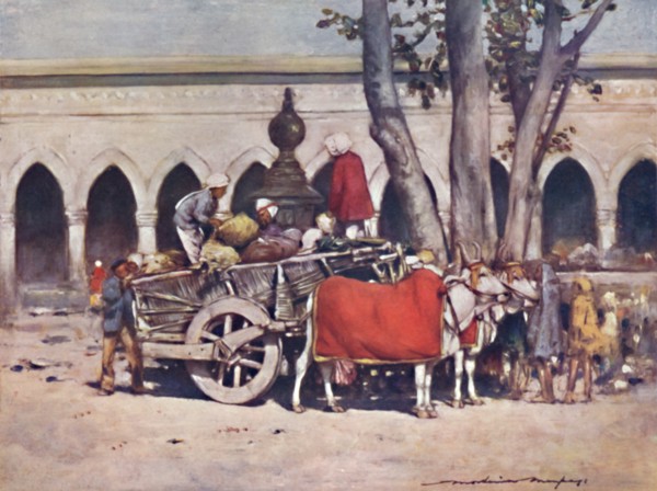'Scene outside the Railway Station during the Delhi Durbar', 1903. Artist: Mortimer L Menpes.