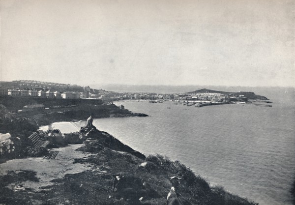 'St. Ives - The Town and The Island, 1895. Artist: Unknown.