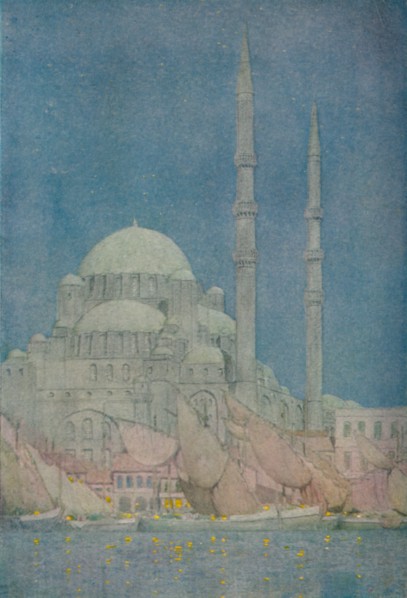 'The Mosque of the Yeni-Valide-Jamissi, Constantinople', 1913. Artist: Jules Guerin.