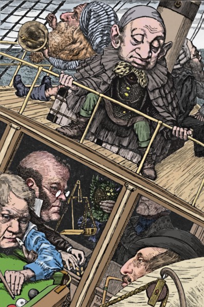 'The Crew Was Complete. From 'The Hunting of the Snark' (Lewis Carroll)', 1874-1876, (1923).  Artist: Henry Holiday.
