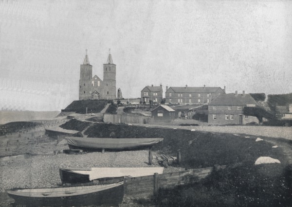 'Reculver - The Village and the Reculver Towers', 1895. Artist: Unknown.