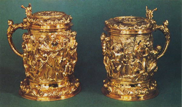 'Silver-gilt tankards, c.1661', 1953. Artist: Unknown.