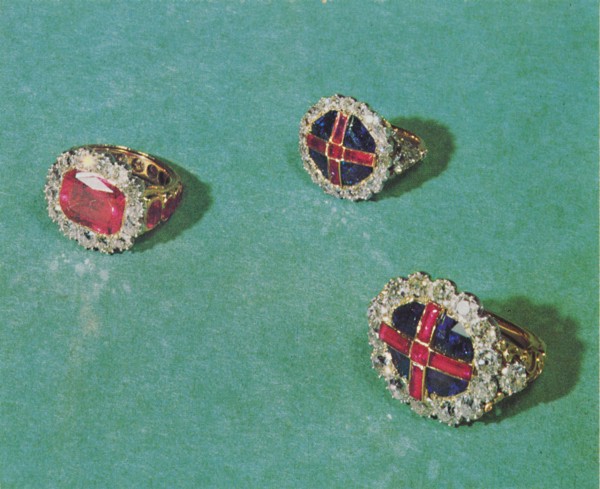 'Coronation rings', 1953. Artist: Rundell, Bridge and Rundell.