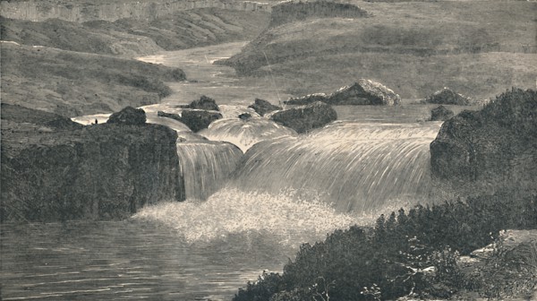 'Great Falls of the Yellowstone River', 1873, (1883). Artist: Unknown.