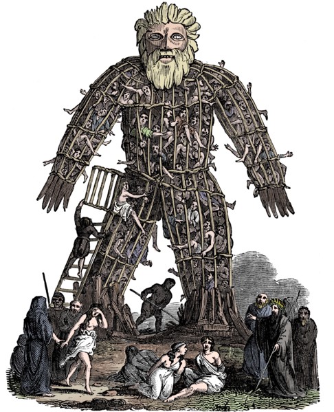 Wicker man, 1st century AD, (1832). Artist: Unknown.